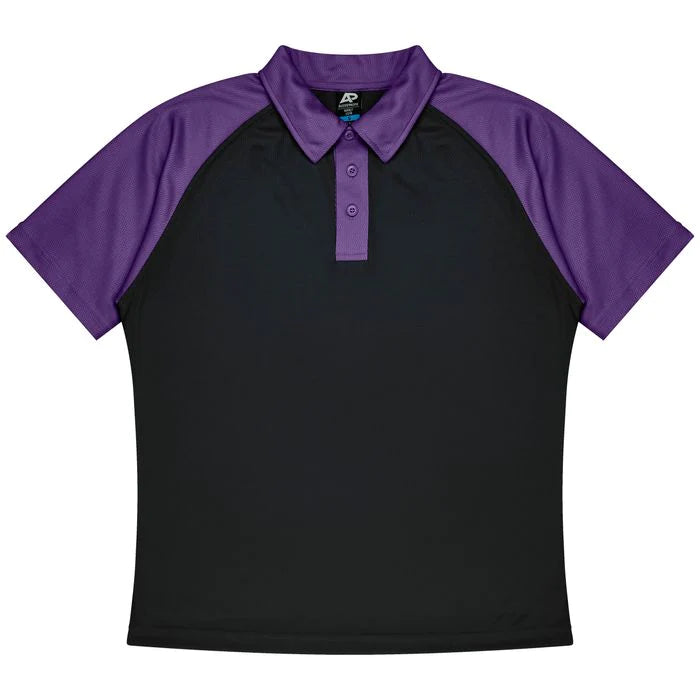 Aussie Pacific Manly Kids Polo Shirt 3318  Aussie Pacific BLACK/ELECTRIC PURPLE 4 